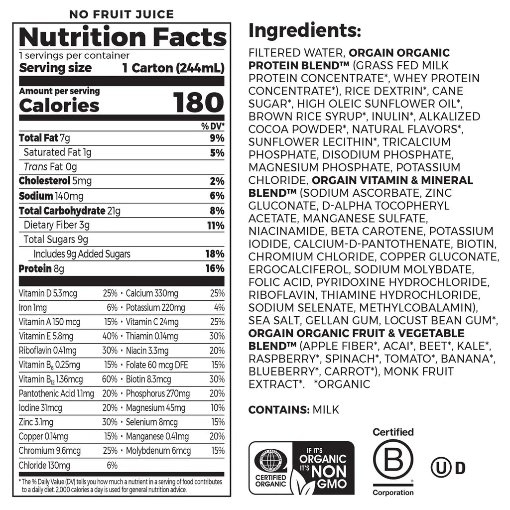 Kids Protein Organic Nutrition Shake - Chocolate