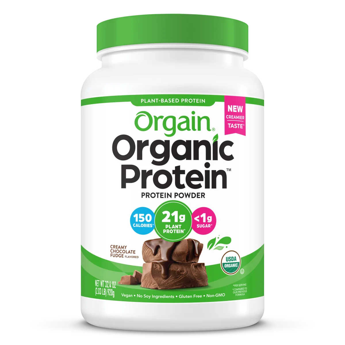 Organic Protein™ Plant Based Protein Powder - Creamy Chocolate Fudge
