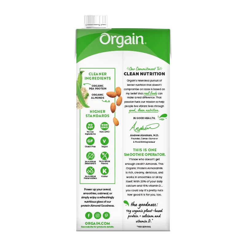 Organic Protein™ Almond Milk - Unsweetened Vanilla