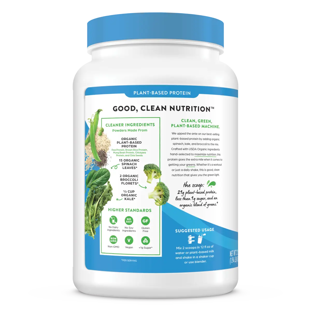 Organic Protein™ & Greens Plant Based Protein Powder - Creamy Chocolate Fudge