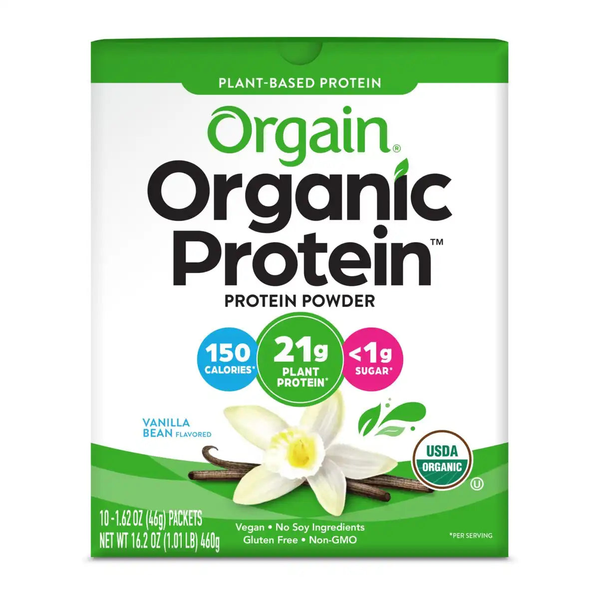 Single Serve Organic Protein™ Plant Based Protein Powder - Vanilla Bean