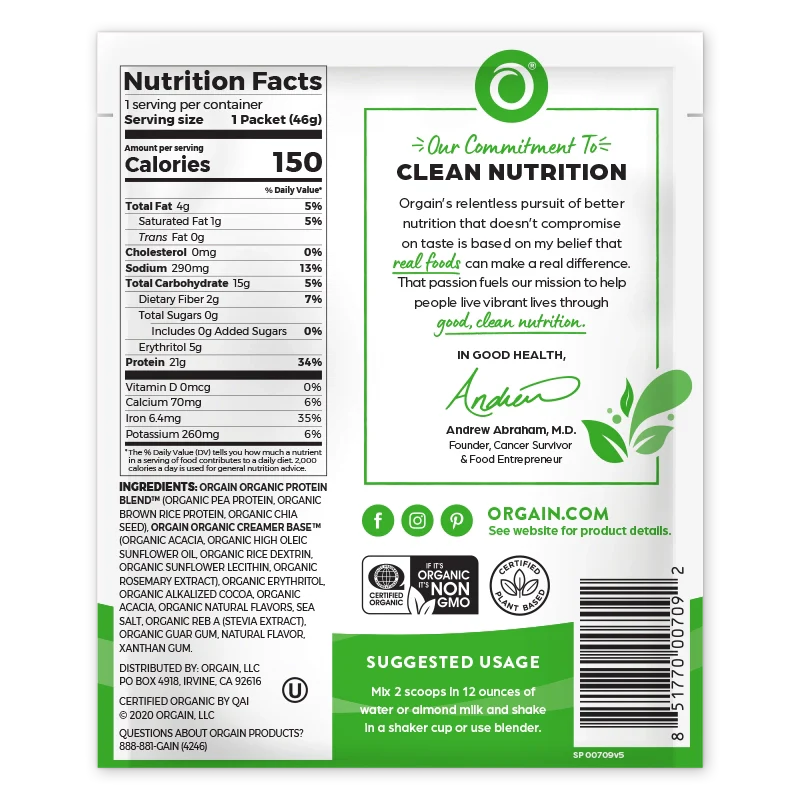 Organic Protein™ Plant Based Protein Powder - Creamy Chocolate Fudge