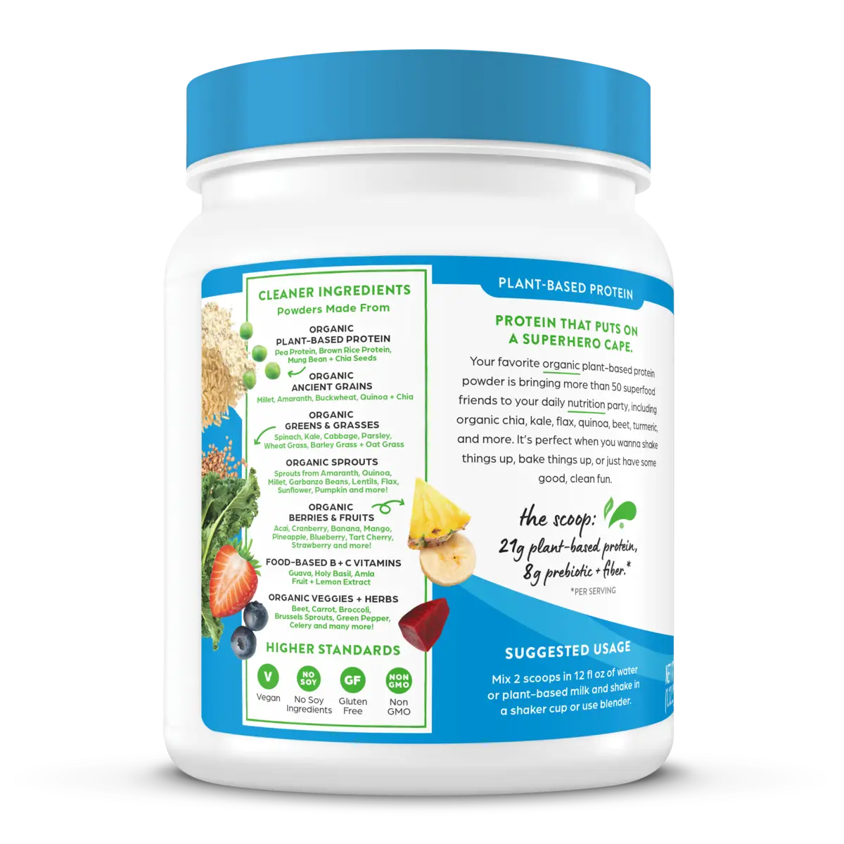 Organic Protein™ & Superfoods Plant Based Protein Powder - Vanilla bean