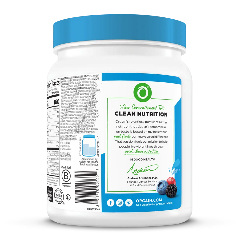 Organic Protein™ & Superfoods Plant Based Protein Powder - Vanilla bean