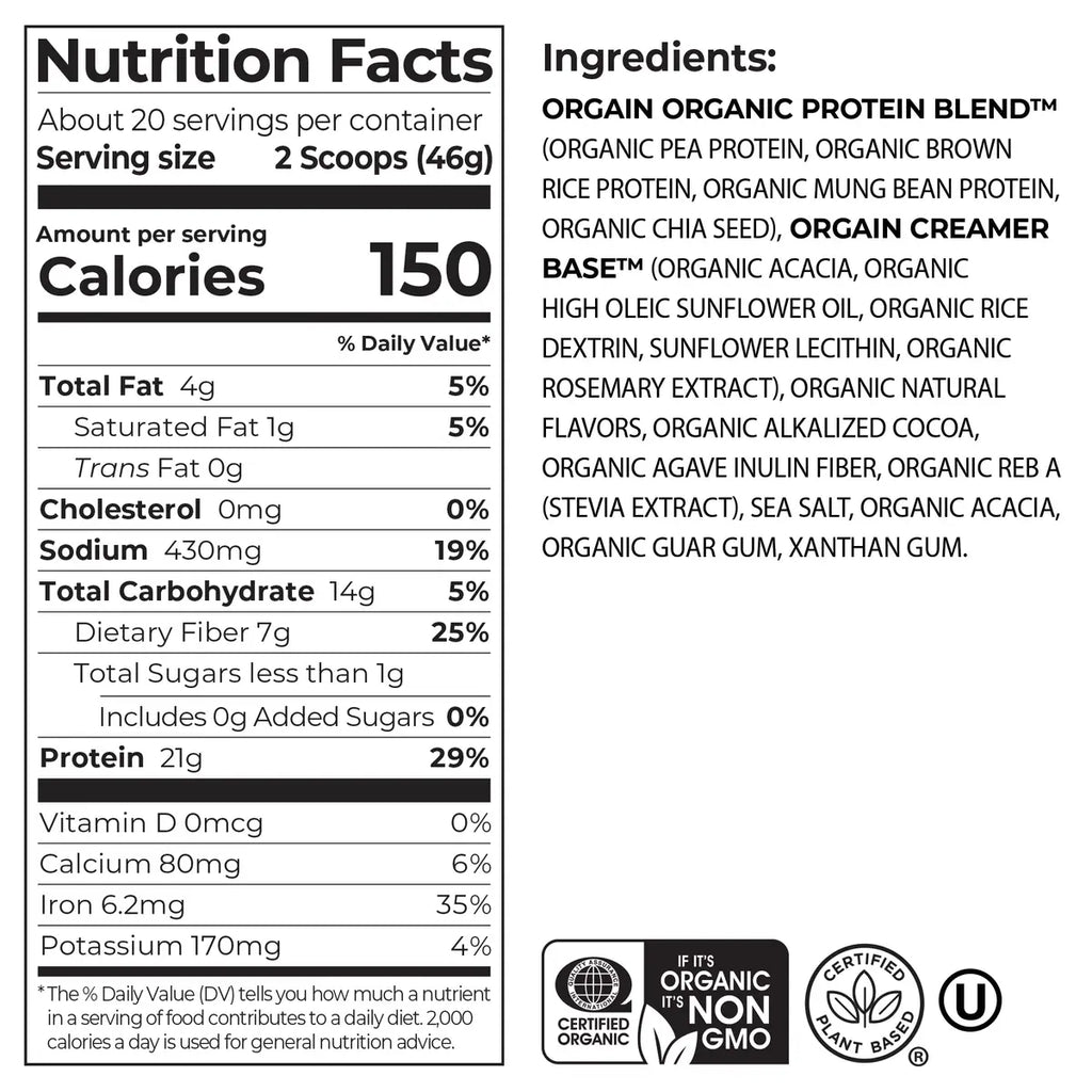 Organic Protein™ Plant Based Protein Powder - Cookies 'n Cream